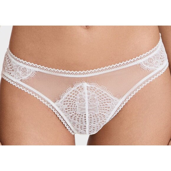 NEW Thistle and Spire Thong Womens XL Ivory Lace Mirage Sheer Panties Bridal - Picture 1 of 6